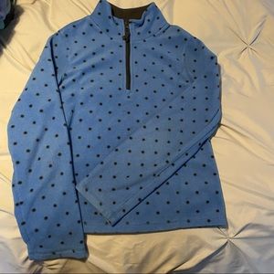 Polka dot quarter zip fleece